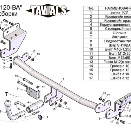 ТСУ для KIA CEED хетчбек (JD)  2012-... (С БЫСТРОСЪЕМНЫМ ШАРОМ)