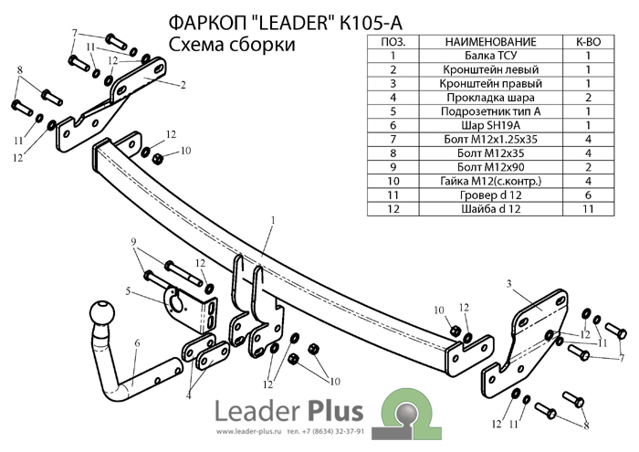 ТСУ для KIA PICANTO (BA) (хетчбек) 2004 -2011