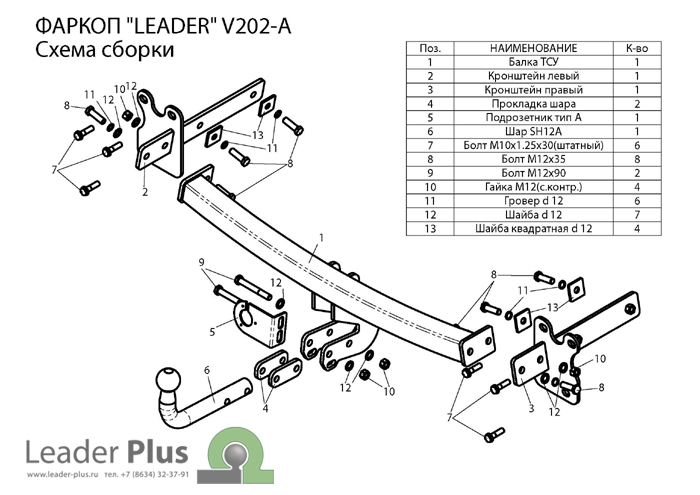 ТСУ для VOLVO  XC  70 (универсал) (B) 2007-2016