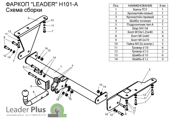 ТСУ для HONDA CR-V (RE5) 2006- 2012