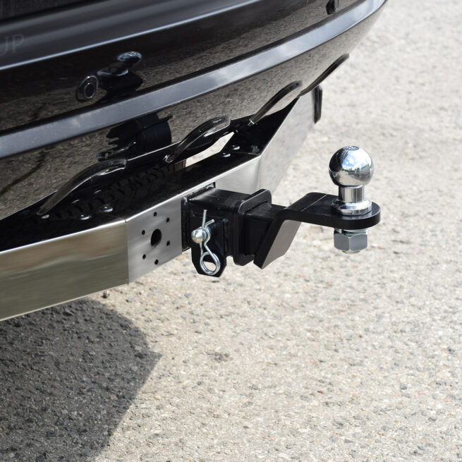 Фаркоп c накладкой из нерж. DW Hover H3 / H5 с 2010 - съемный квадрат