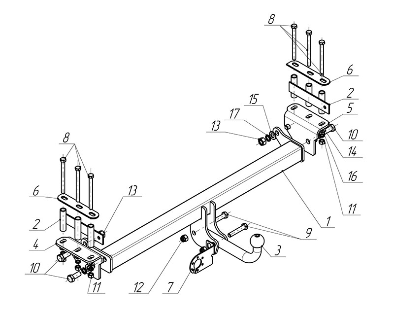 ТСУ NISSAN PATROL GR (01.1998-2004)