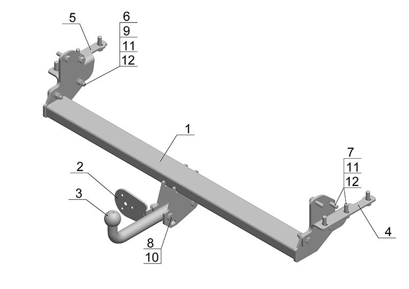 ТСУ NISSAN NAVARA (со ступ)  (05.2005)
