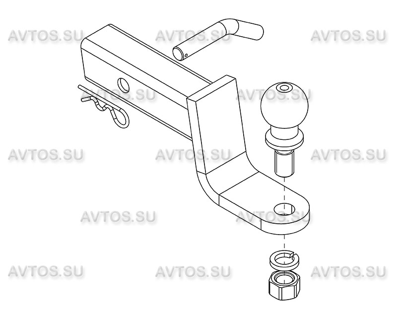 ТСУ TOYOTA (Узел сцепной с занижением 90 в сборе US-2 50х50 с шаром E)