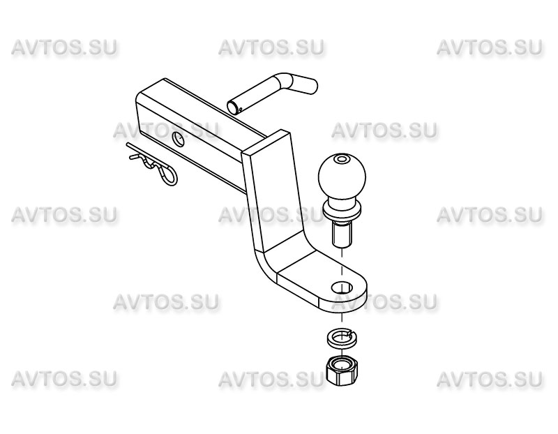 ТСУ TOYOTA (Узел сцепной с занижением 120 в сборе US-2 50х50 с шаром E)