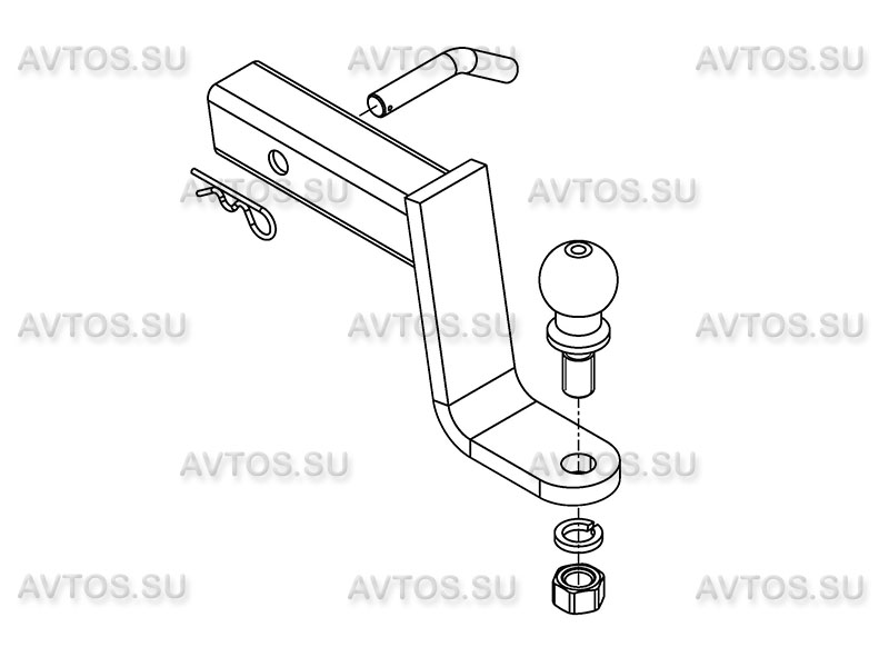 ТСУ TOYOTA (Узел сцепной с занижением 150 в сборе US-2 50х50 с шаром E)