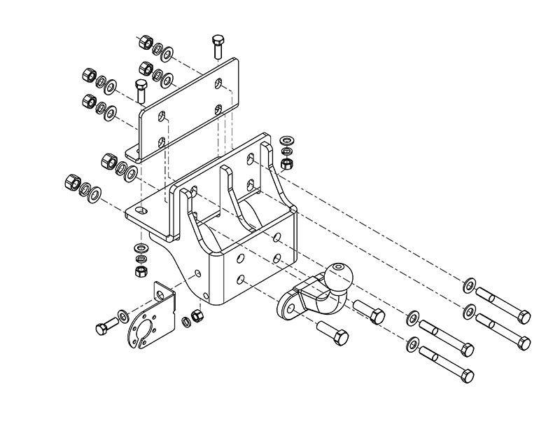 ТСУ TOYOTA HILUX (с силовым брусом) (2005-2010)