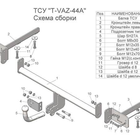 ТСУ для LADA VESTA SW Cross (универсал) 2017 - … г.в.