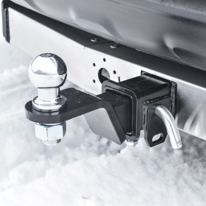 Фаркоп с накладкой из нерж. LEXUS NX с 2014 - съемный квадрат