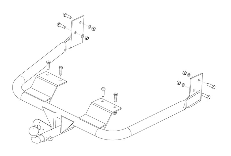 ТСУ ГАЗ 2705  3221 (усиленный  без демонтажа зап.колеса)