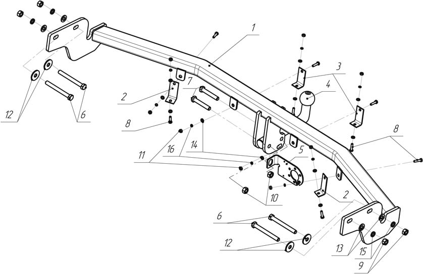 ТСУ HYUNDAI SANTA FE NEW  (2006-08.2012)