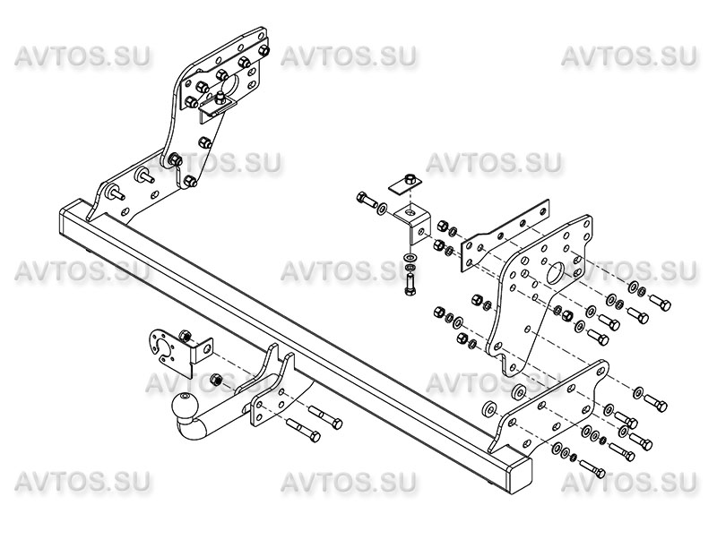 ТСУ MITSUBISHI L-200 (в т.ч. удлин.кузов) (2006-2014 2015-)