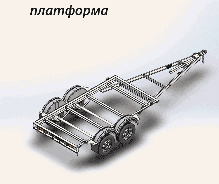 2-х осный автомобильный модульный прицеп в комплекте с ложементами ДОН N5521