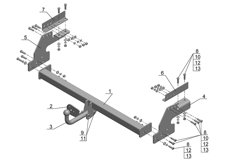 ТСУ NISSAN  NP 300 PICK-UP  (2008)