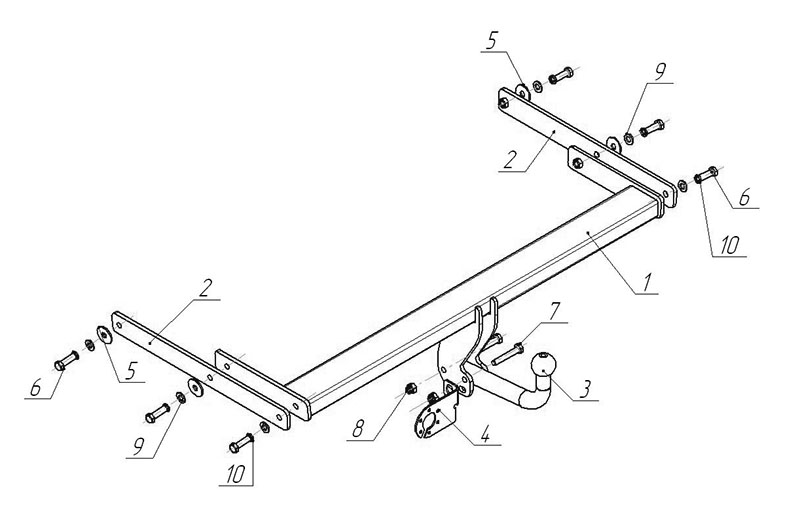ТСУ SKODA SUPER B (2008-2013)
