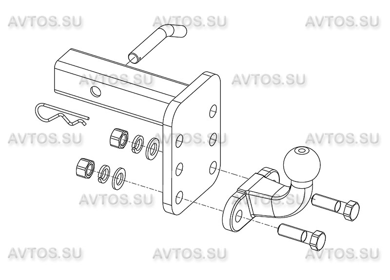 ТСУ TOYOTA (Узел сцепной в сборе US-2 50х50 с шаром F)