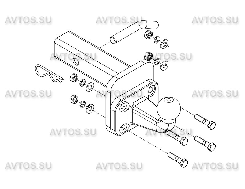 ТСУ TOYOTA (Узел сцепной в сборе US-2 50х50 с шаром G)